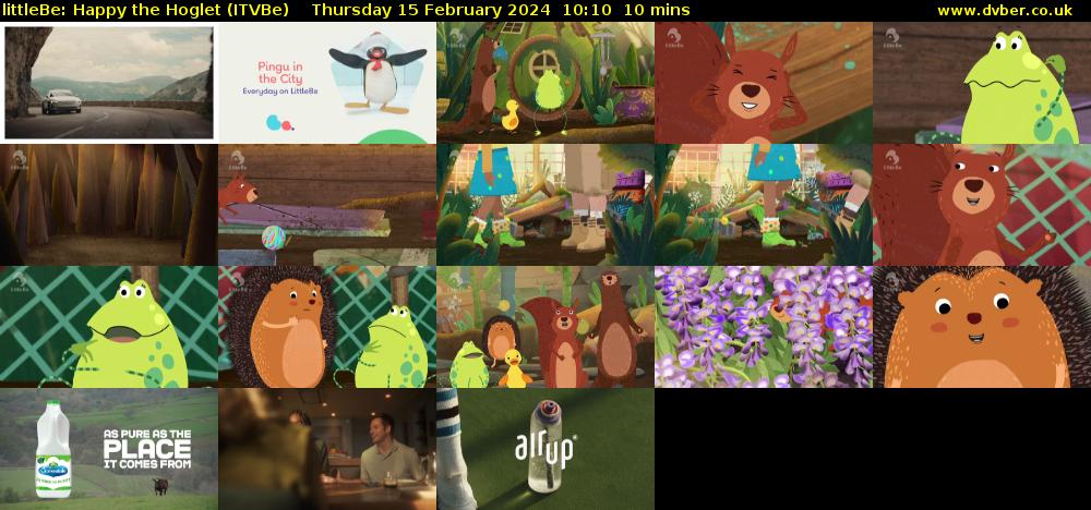 littleBe: Happy the Hoglet (ITVBe) Thursday 15 February 2024 10:10 - 10:20