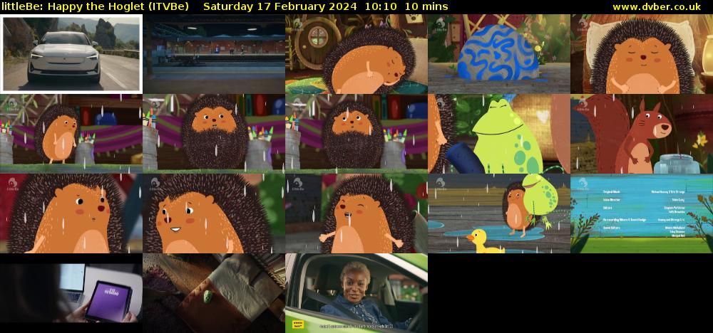 littleBe: Happy the Hoglet (ITVBe) Saturday 17 February 2024 10:10 - 10:20