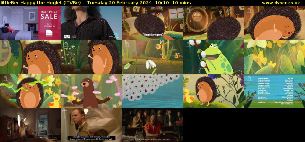 littleBe: Happy the Hoglet (ITVBe) Tuesday 20 February 2024 10:10 - 10:20