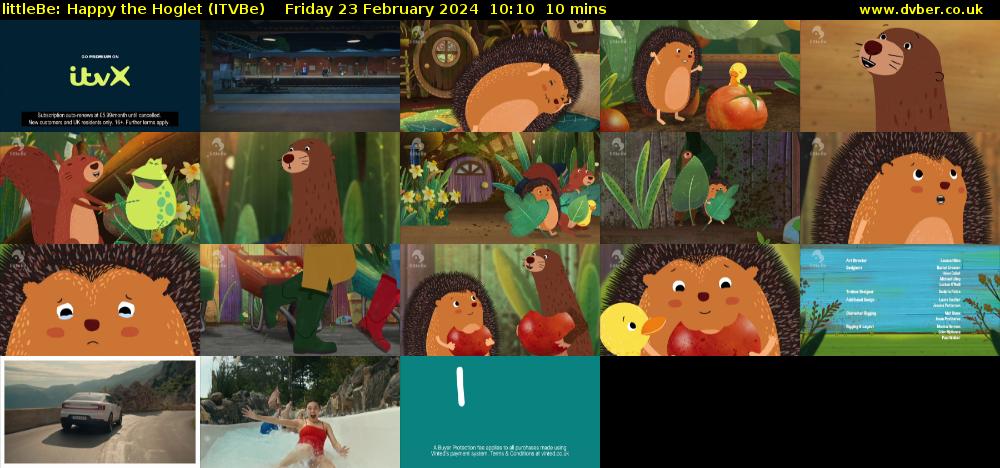 littleBe: Happy the Hoglet (ITVBe) Friday 23 February 2024 10:10 - 10:20