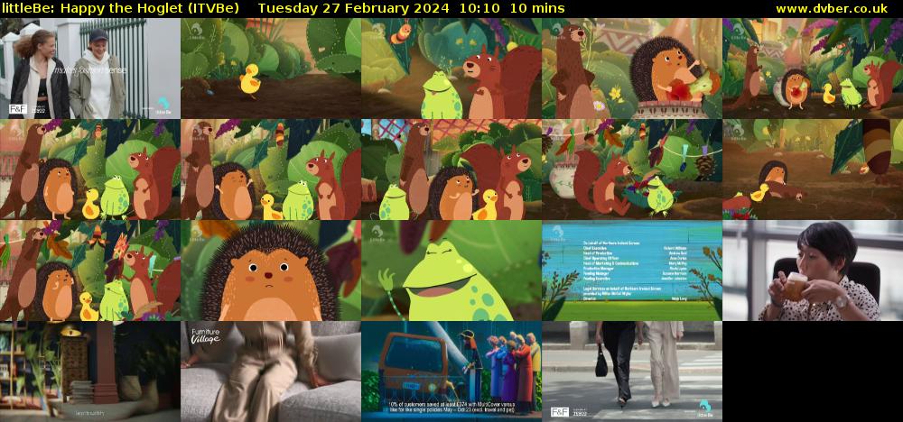 littleBe: Happy the Hoglet (ITVBe) Tuesday 27 February 2024 10:10 - 10:20