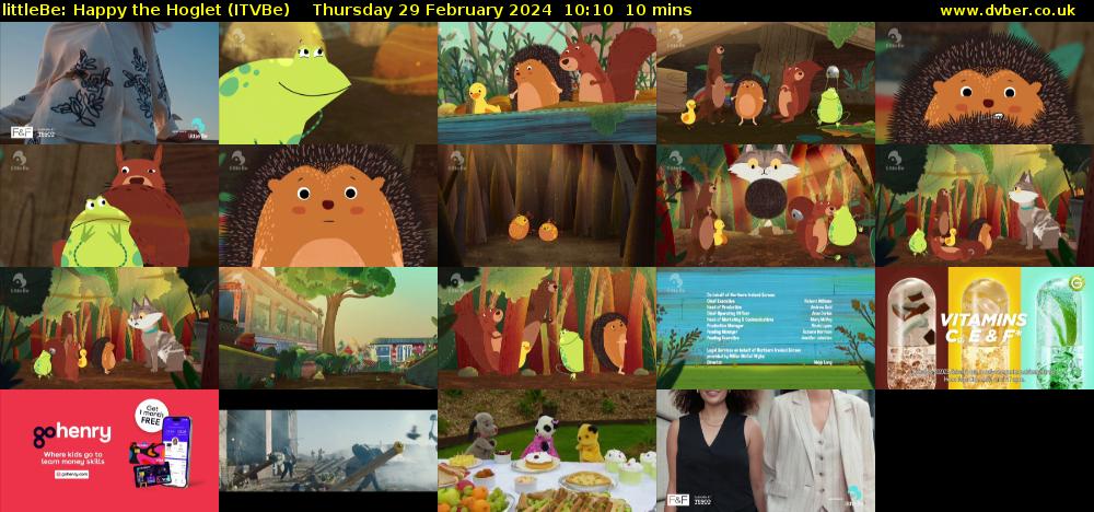 littleBe: Happy the Hoglet (ITVBe) Thursday 29 February 2024 10:10 - 10:20