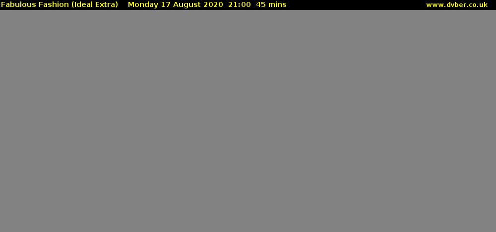 Fabulous Fashion (Ideal Extra) Monday 17 August 2020 21:00 - 21:45