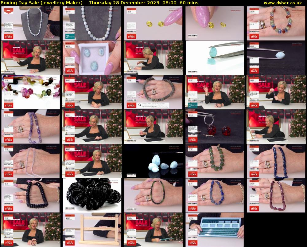 Boxing Day Sale (Jewellery Maker) Thursday 28 December 2023 08:00 - 09:00