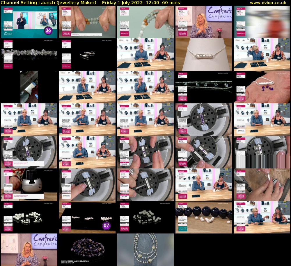 Channel Setting Launch (Jewellery Maker) Friday 1 July 2022 12:00 - 13:00