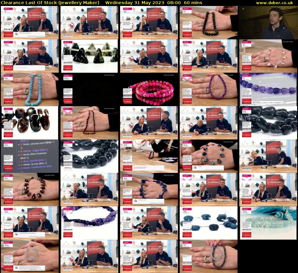 Clearance Last Of Stock (Jewellery Maker) Wednesday 31 May 2023 08:00 - 09:00