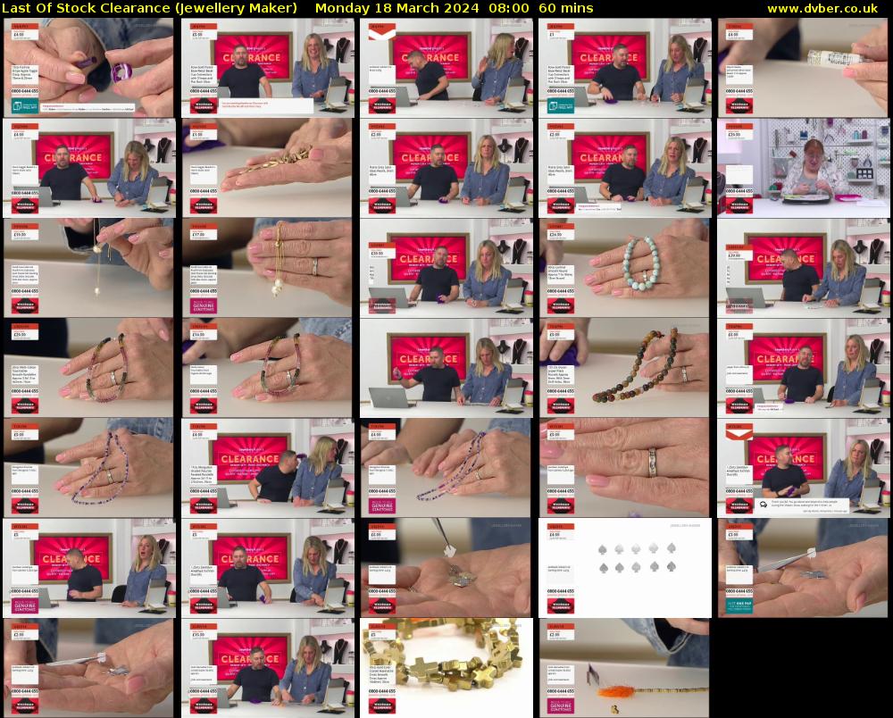 Last Of Stock Clearance (Jewellery Maker) Monday 18 March 2024 08:00 - 09:00