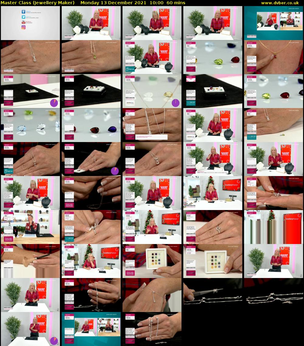 Master Class (Jewellery Maker) Monday 13 December 2021 10:00 - 11:00