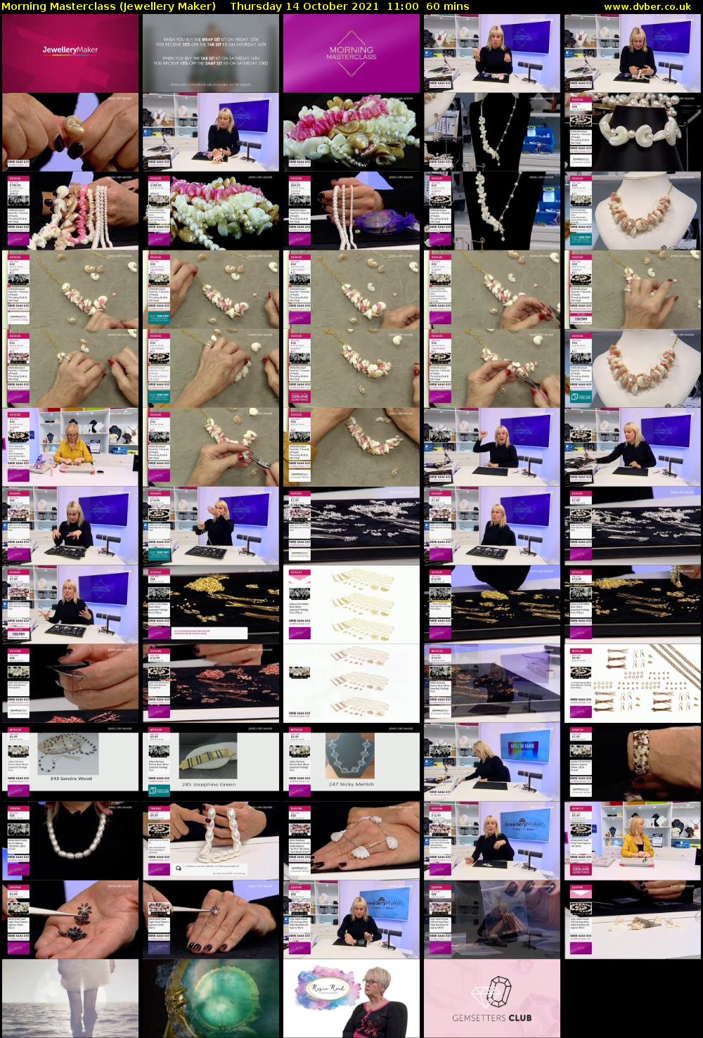Morning Masterclass (Jewellery Maker) Thursday 14 October 2021 11:00 - 12:00