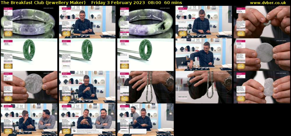 The Breakfast Club (Jewellery Maker) Friday 3 February 2023 08:00 - 09:00