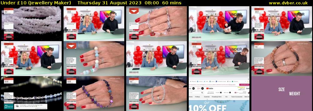 Under £10 (Jewellery Maker) Thursday 31 August 2023 08:00 - 09:00