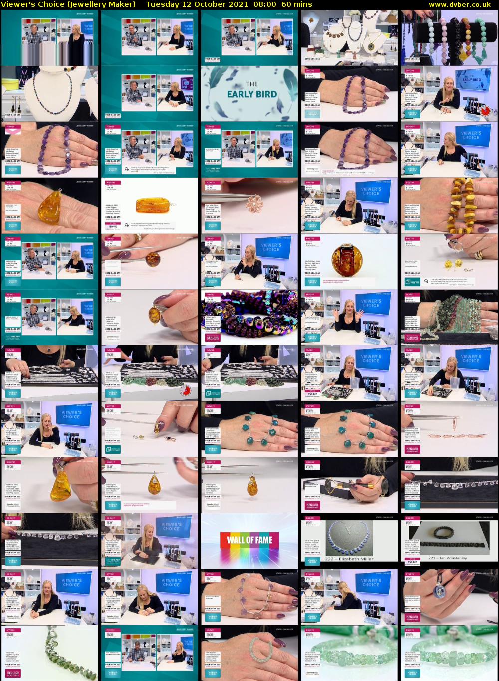 Viewer's Choice (Jewellery Maker) Tuesday 12 October 2021 08:00 - 09:00