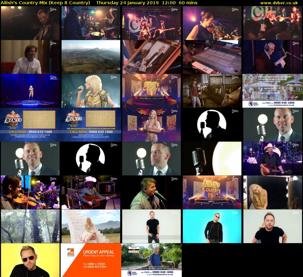 Ailish's Country Mix (Keep It Country) Thursday 24 January 2019 12:00 - 13:00