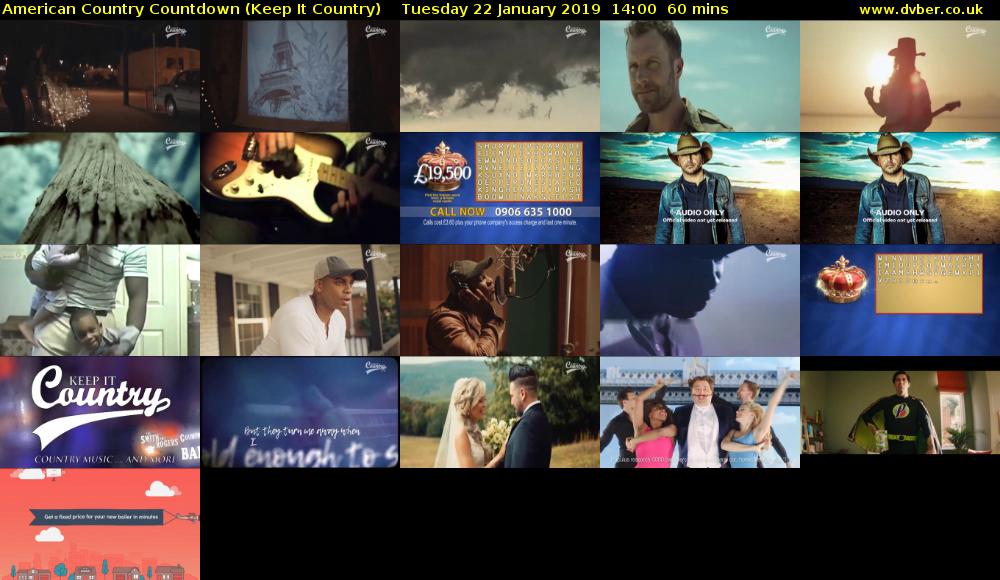 American Country Countdown (Keep It Country) Tuesday 22 January 2019 14:00 - 15:00