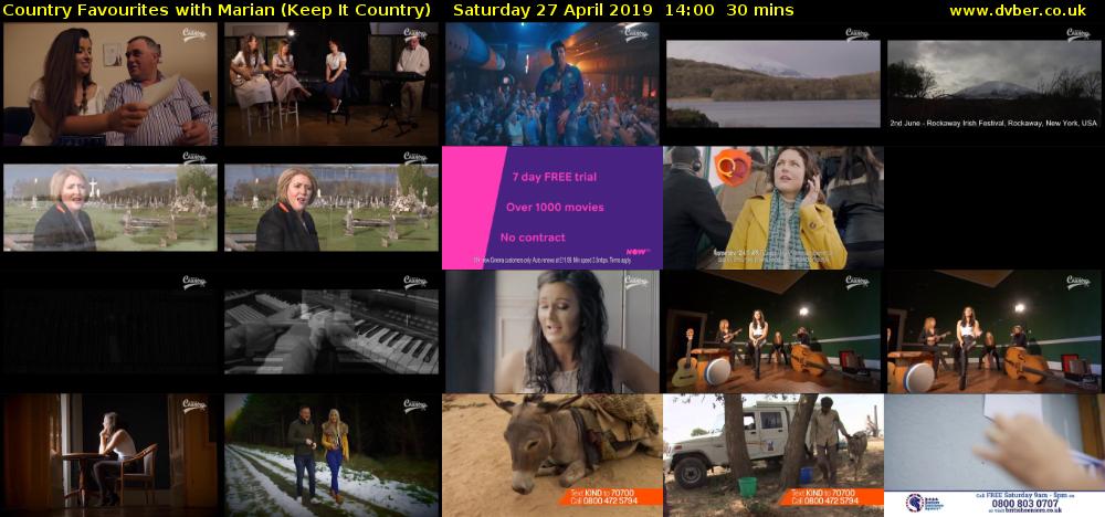 Country Favourites with Marian (Keep It Country) Saturday 27 April 2019 14:00 - 14:30