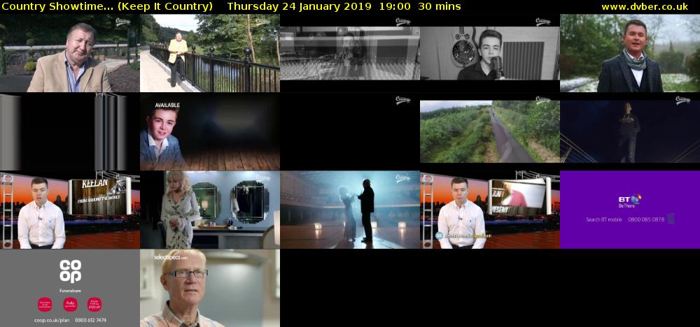 Country Showtime... (Keep It Country) Thursday 24 January 2019 19:00 - 19:30