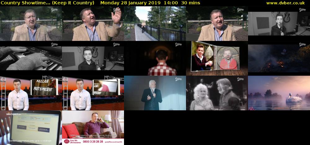 Country Showtime... (Keep It Country) Monday 28 January 2019 14:00 - 14:30