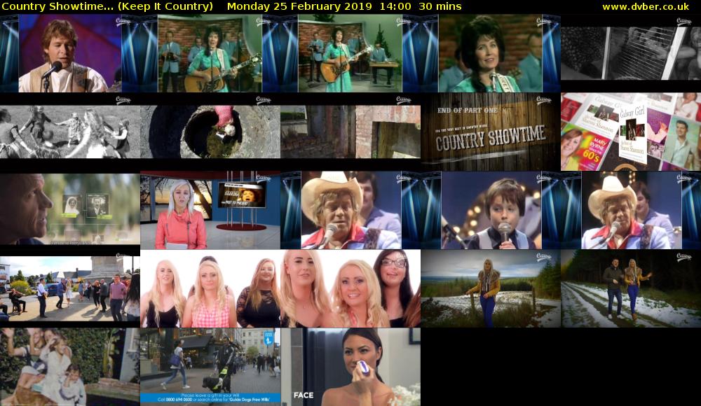 Country Showtime... (Keep It Country) Monday 25 February 2019 14:00 - 14:30