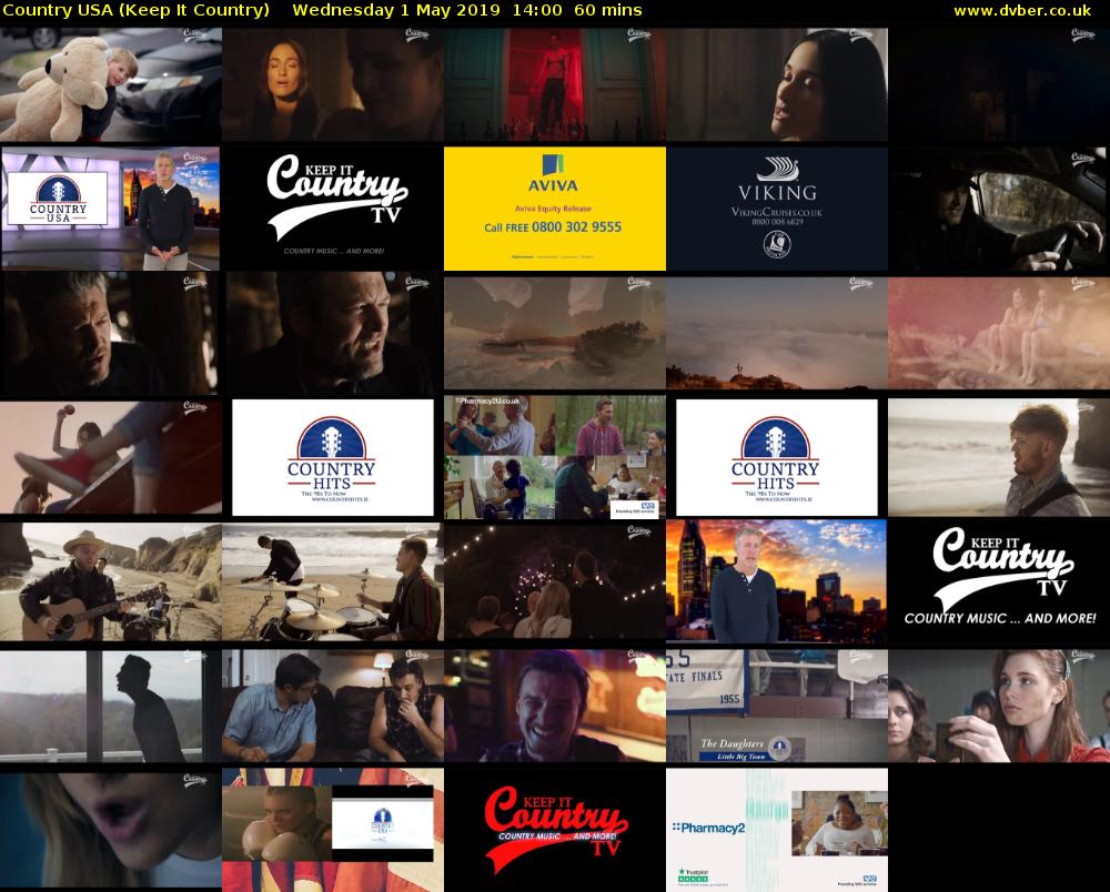 Country USA (Keep It Country) Wednesday 1 May 2019 14:00 - 15:00