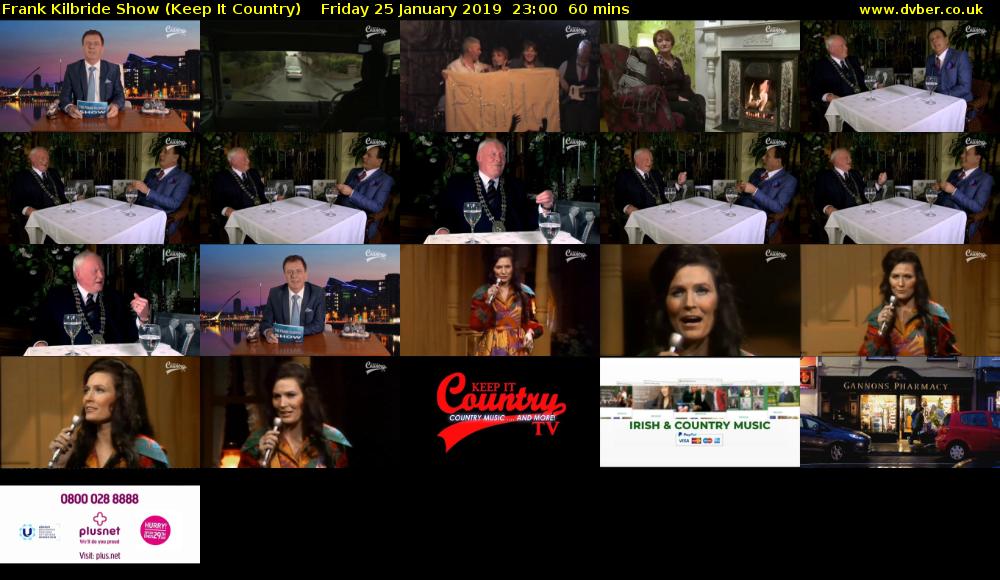 Frank Kilbride Show (Keep It Country) Friday 25 January 2019 23:00 - 00:00