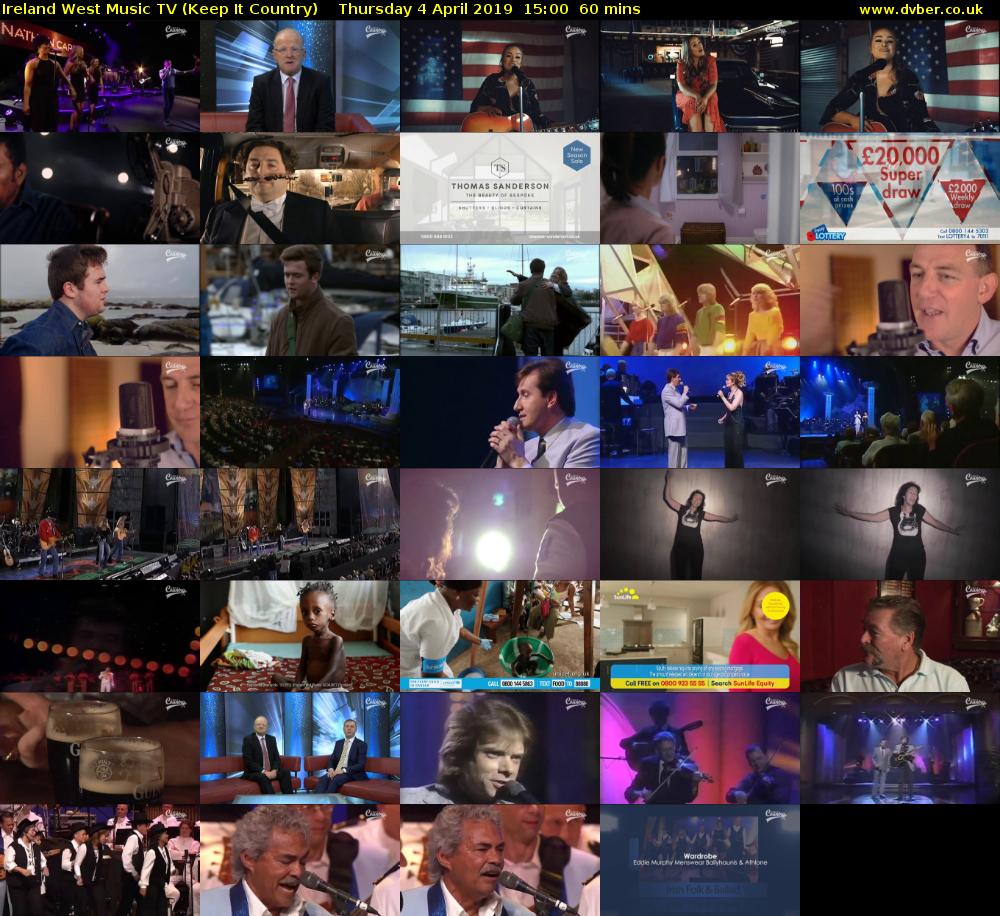 Ireland West Music TV (Keep It Country) Thursday 4 April 2019 15:00 - 16:00