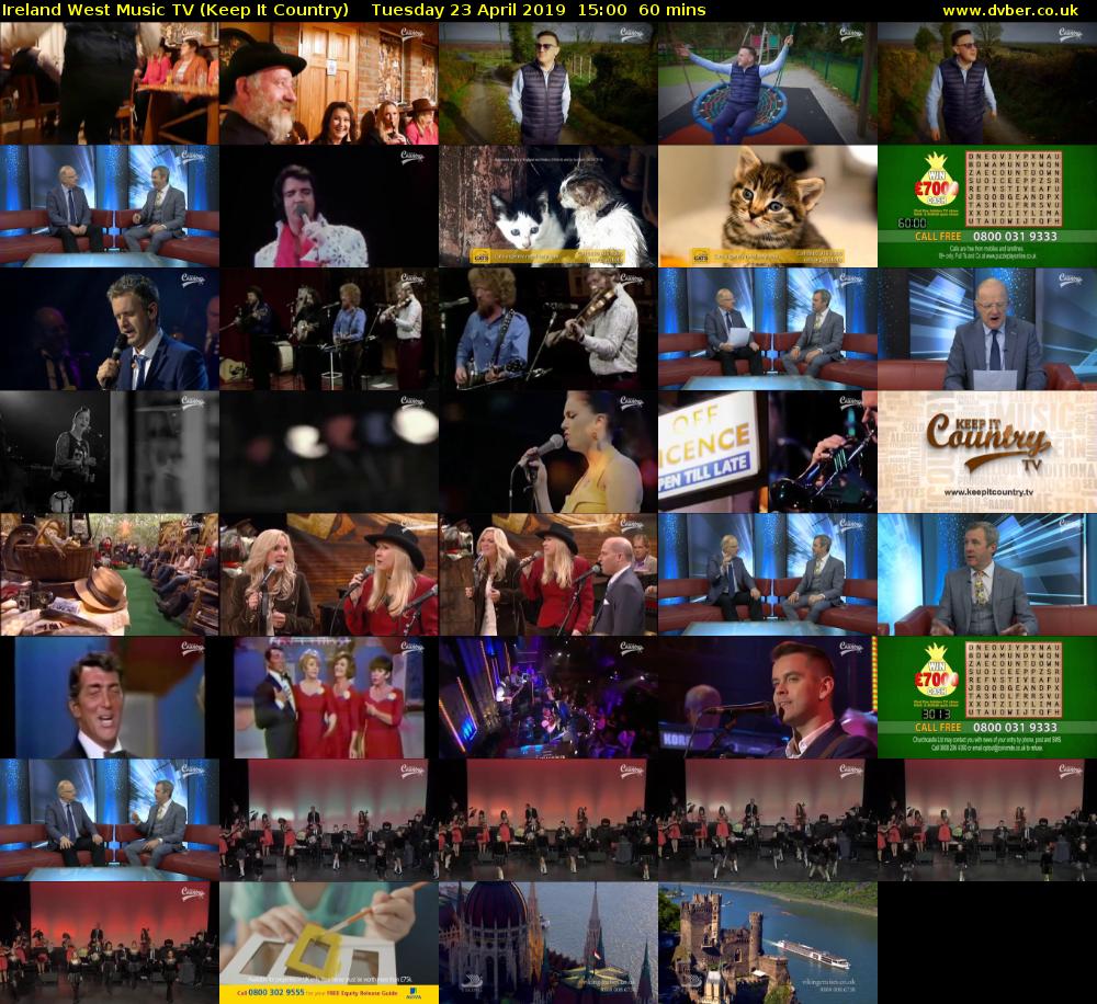 Ireland West Music TV (Keep It Country) Tuesday 23 April 2019 15:00 - 16:00