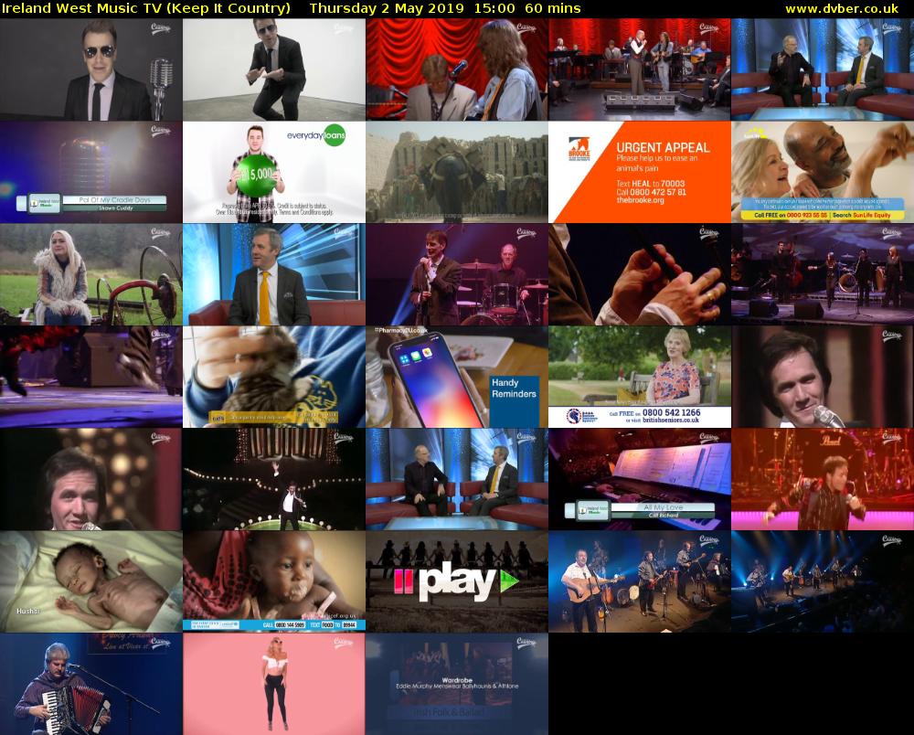 Ireland West Music TV (Keep It Country) Thursday 2 May 2019 15:00 - 16:00