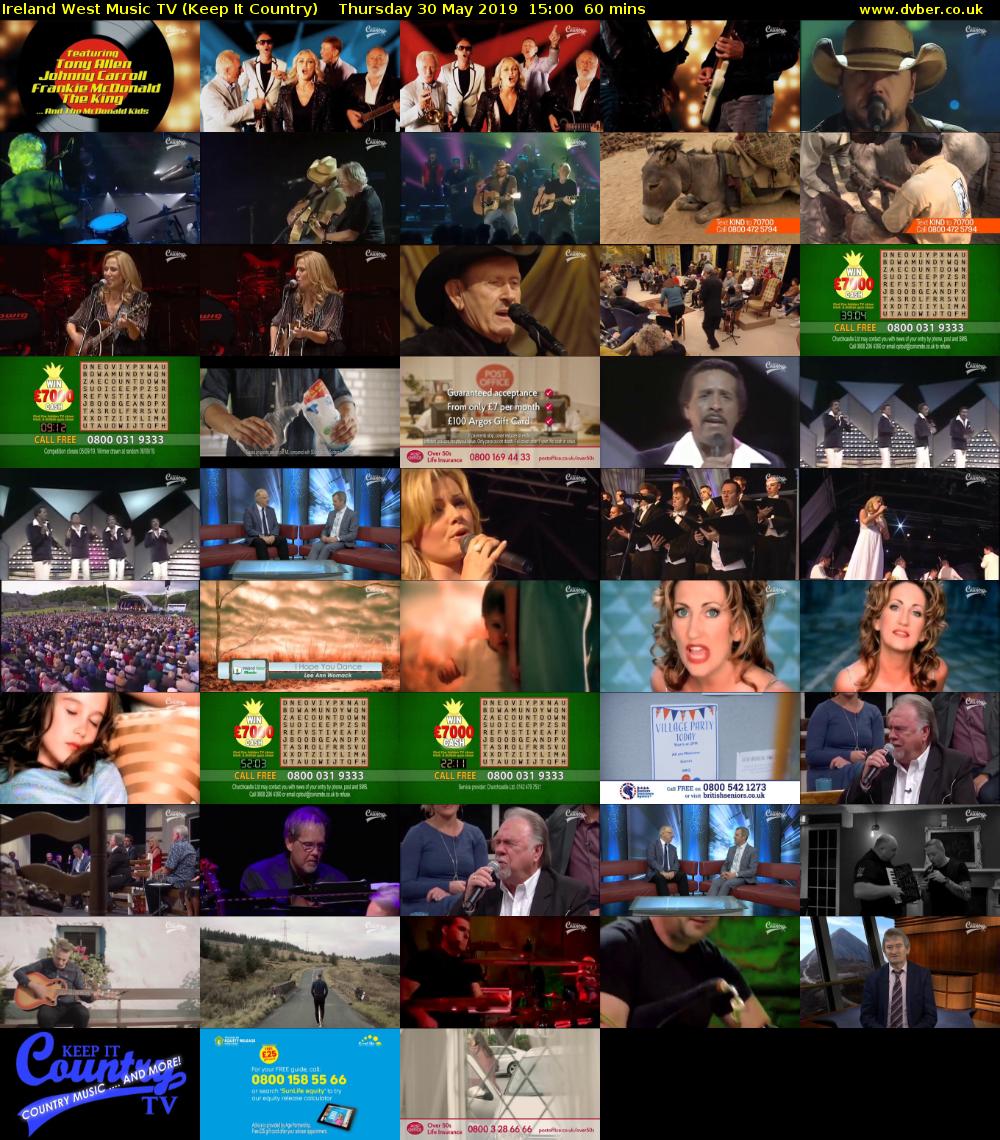 Ireland West Music TV (Keep It Country) Thursday 30 May 2019 15:00 - 16:00