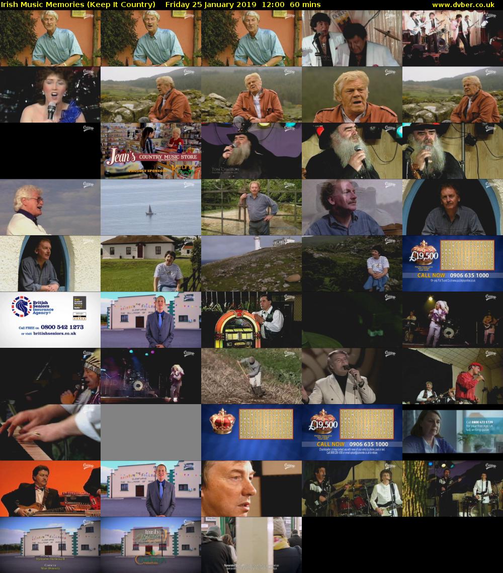 Irish Music Memories (Keep It Country) Friday 25 January 2019 12:00 - 13:00