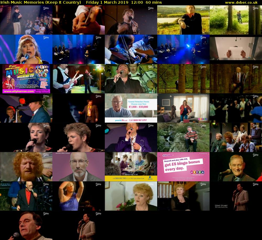 Irish Music Memories (Keep It Country) Friday 1 March 2019 12:00 - 13:00