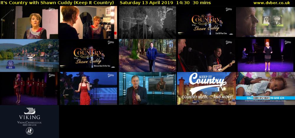 It's Country with Shawn Cuddy (Keep It Country) Saturday 13 April 2019 14:30 - 15:00