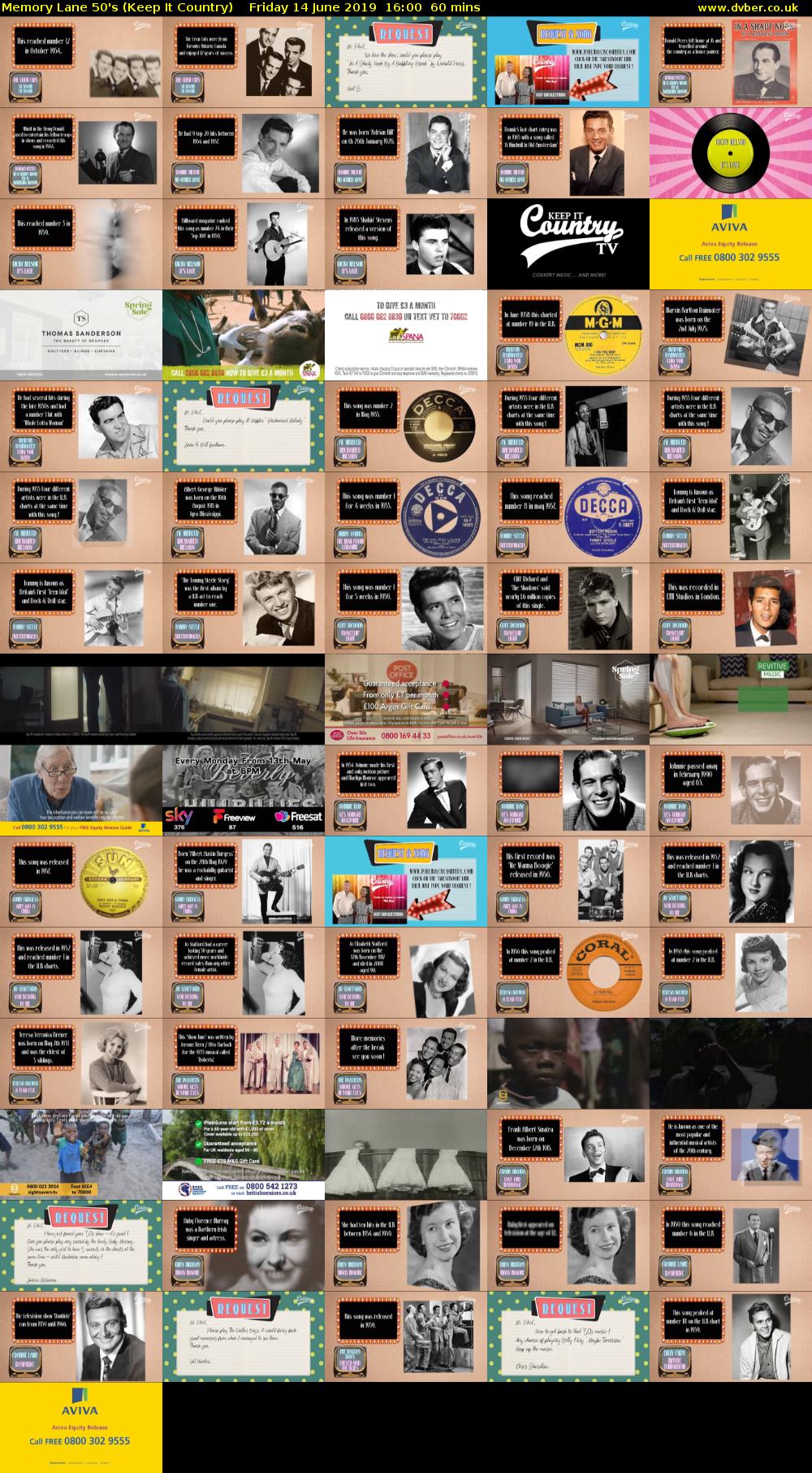 Memory Lane 50's (Keep It Country) Friday 14 June 2019 16:00 - 17:00