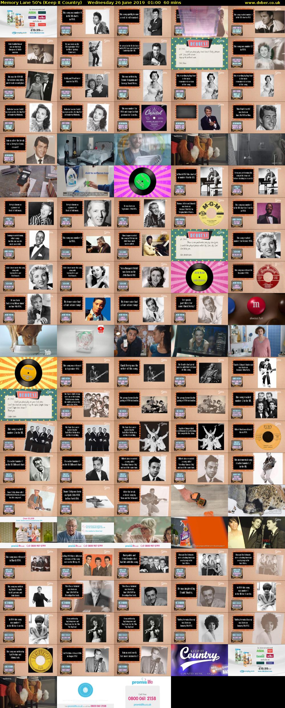 Memory Lane 50's (Keep It Country) Wednesday 26 June 2019 01:00 - 02:00