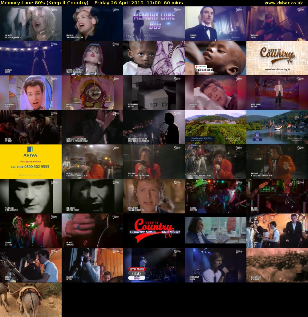 Memory Lane 80's (Keep It Country) Friday 26 April 2019 11:00 - 12:00