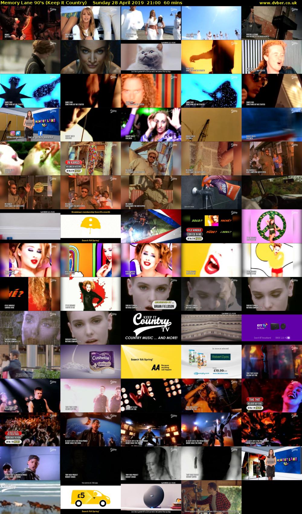 Memory Lane 90's (Keep It Country) Sunday 28 April 2019 21:00 - 22:00