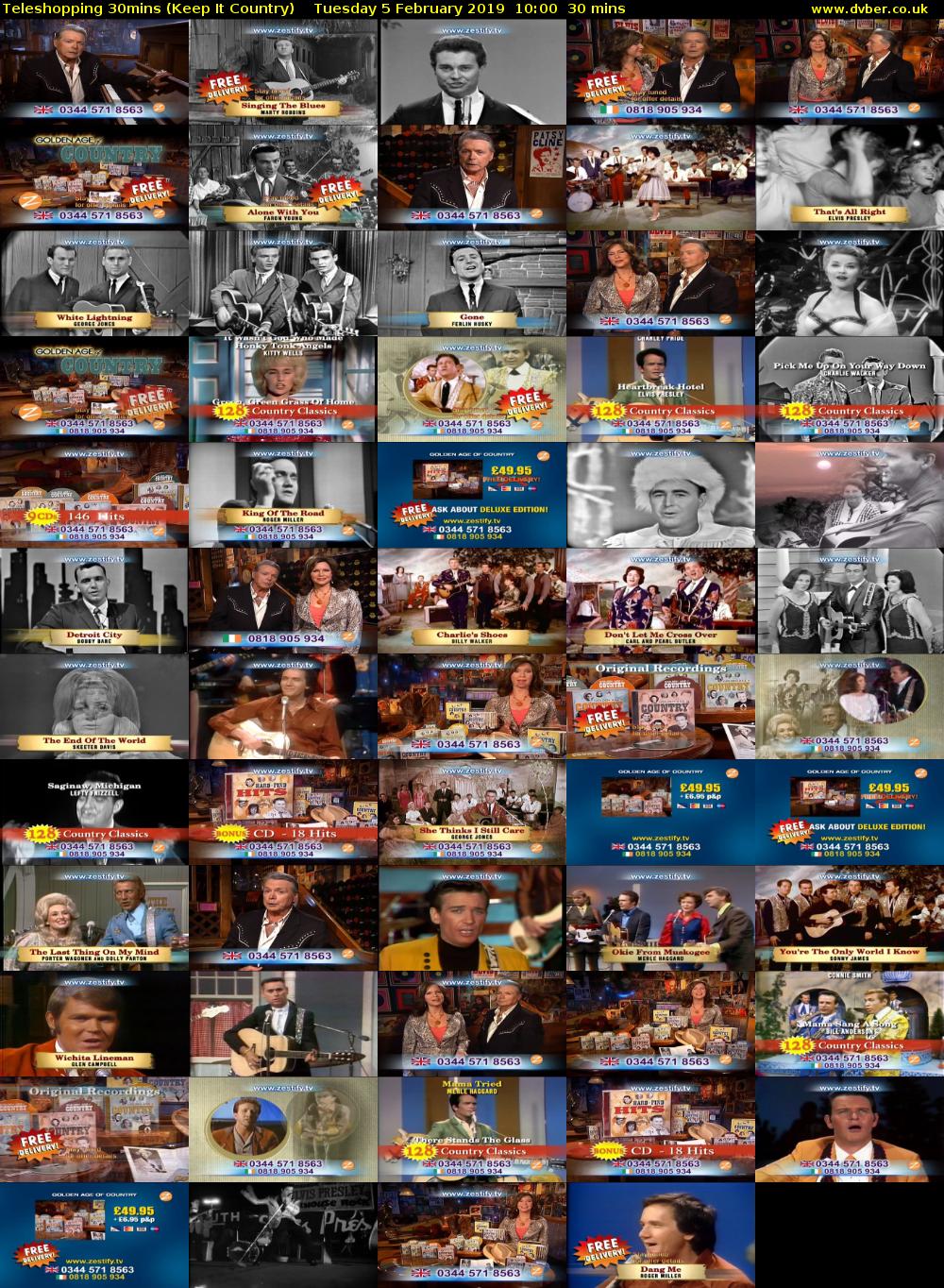 Teleshopping 30mins (Keep It Country) Tuesday 5 February 2019 10:00 - 10:30