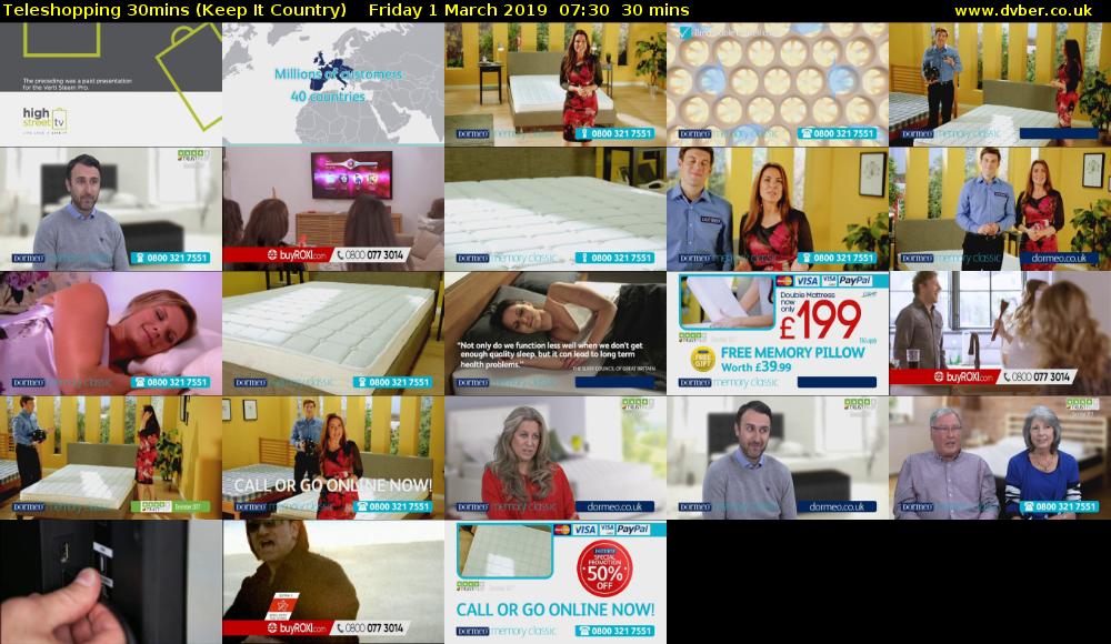 Teleshopping 30mins (Keep It Country) Friday 1 March 2019 07:30 - 08:00