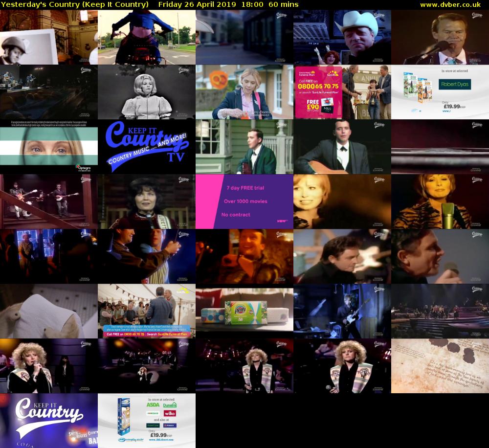 Yesterday's Country (Keep It Country) Friday 26 April 2019 18:00 - 19:00