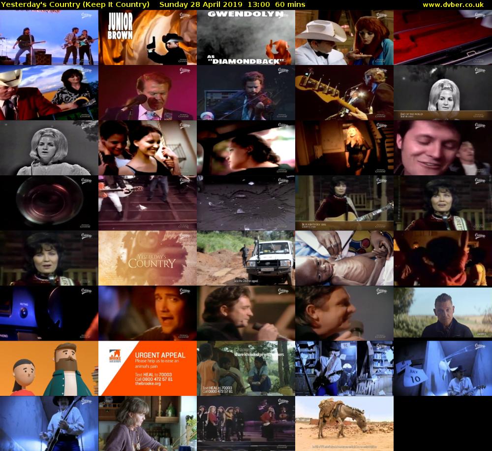 Yesterday's Country (Keep It Country) Sunday 28 April 2019 13:00 - 14:00
