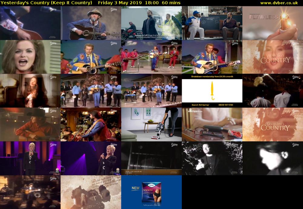 Yesterday's Country (Keep It Country) Friday 3 May 2019 18:00 - 19:00