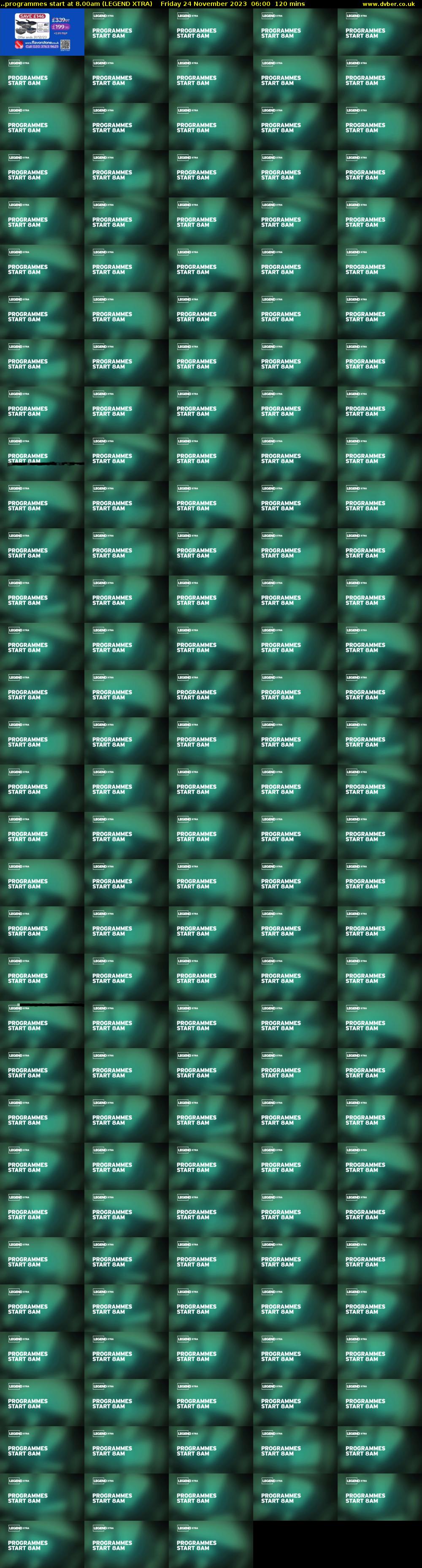 ..programmes start at 8.00am (LEGEND XTRA) Friday 24 November 2023 06:00 - 08:00