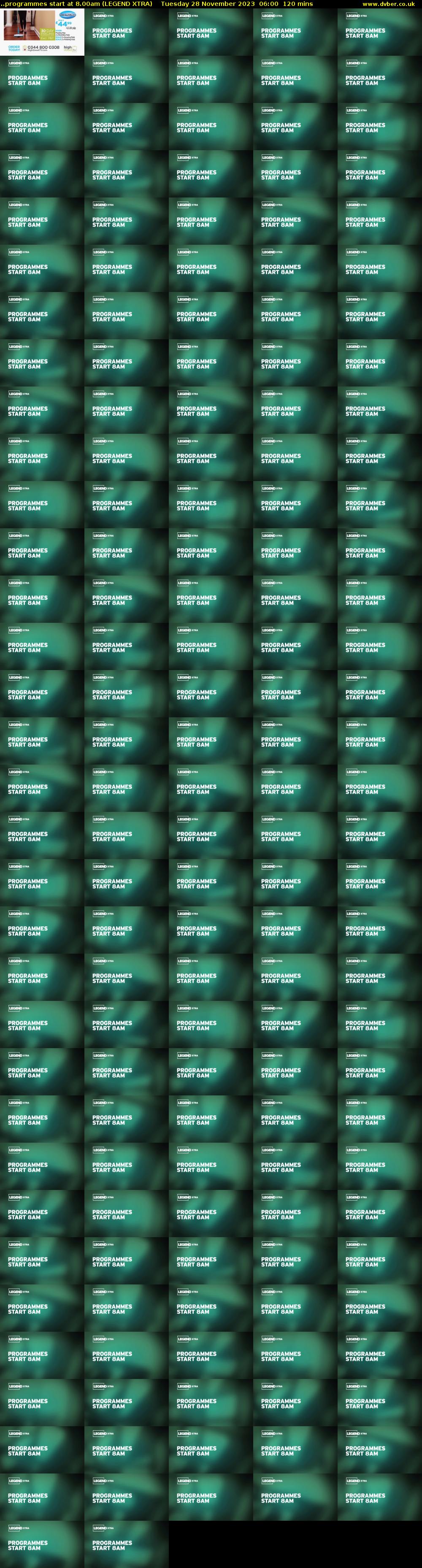 ..programmes start at 8.00am (LEGEND XTRA) Tuesday 28 November 2023 06:00 - 08:00