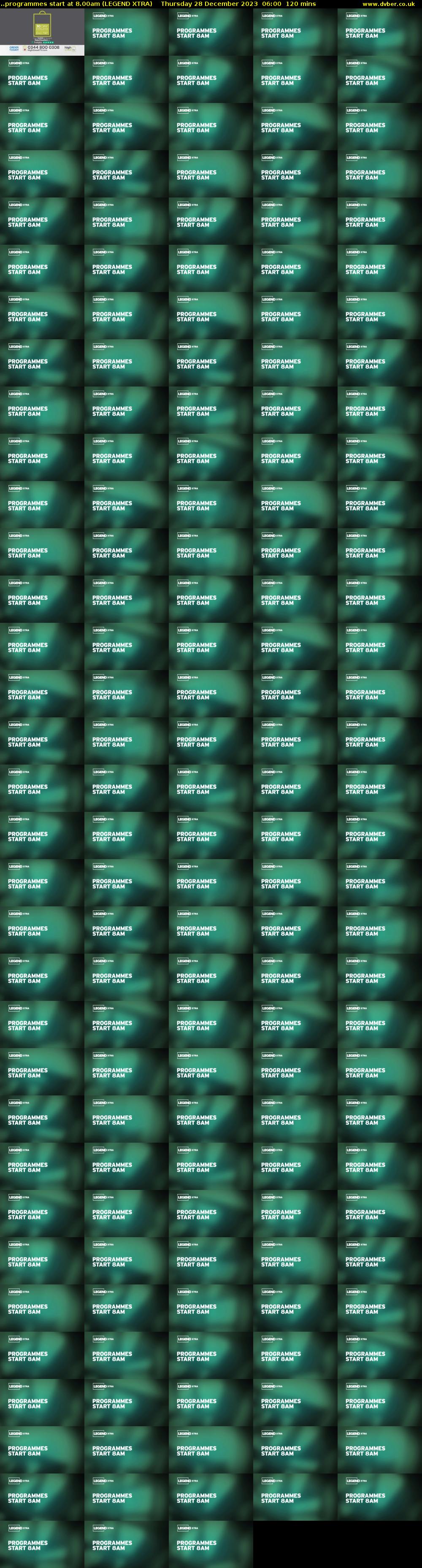 ..programmes start at 8.00am (LEGEND XTRA) Thursday 28 December 2023 06:00 - 08:00