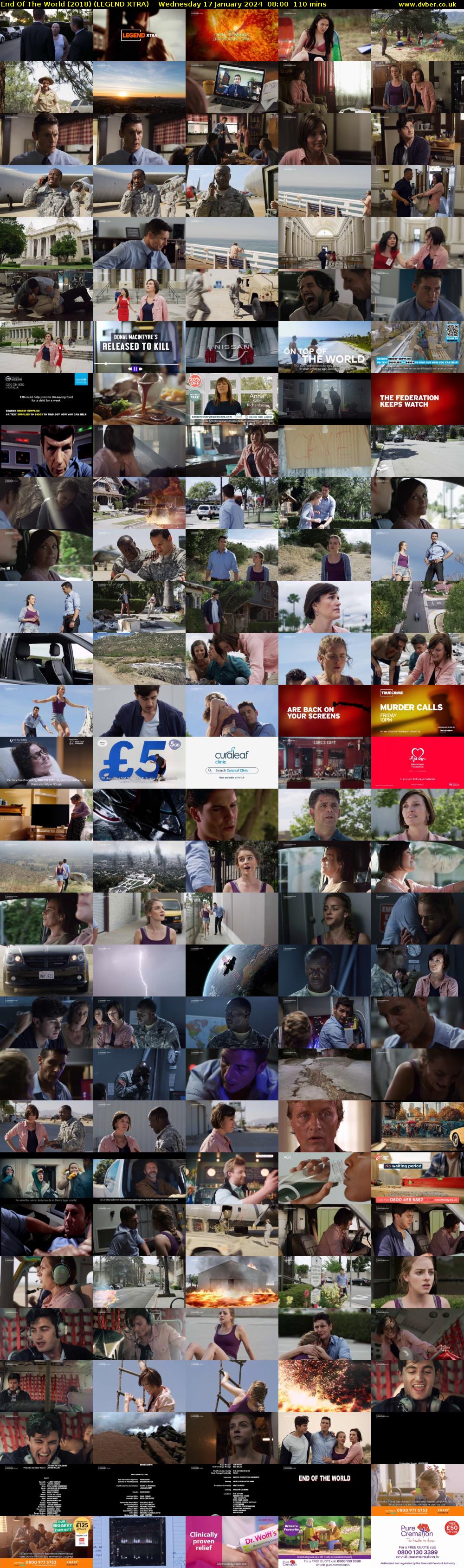 End Of The World (2018) (LEGEND XTRA) Wednesday 17 January 2024 08:00 - 09:50