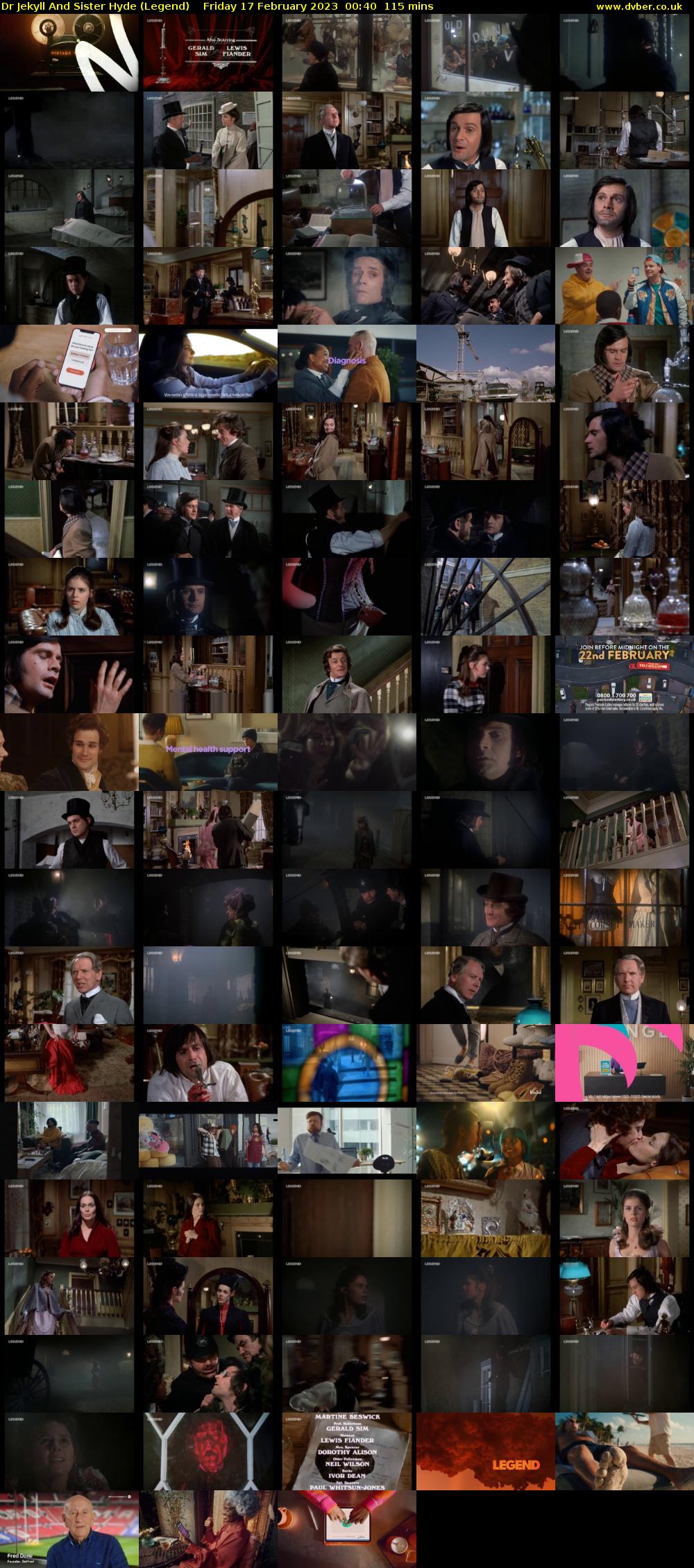 Dr Jekyll And Sister Hyde (Legend) Friday 17 February 2023 00:40 - 02:35