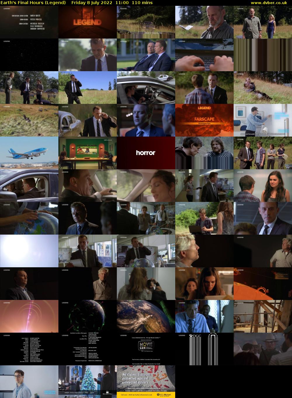 Earth's Final Hours (Legend) Friday 8 July 2022 11:00 - 12:50