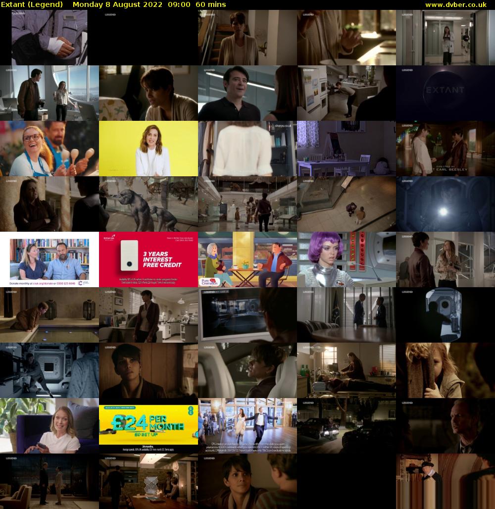 Extant (Legend) Monday 8 August 2022 09:00 - 10:00