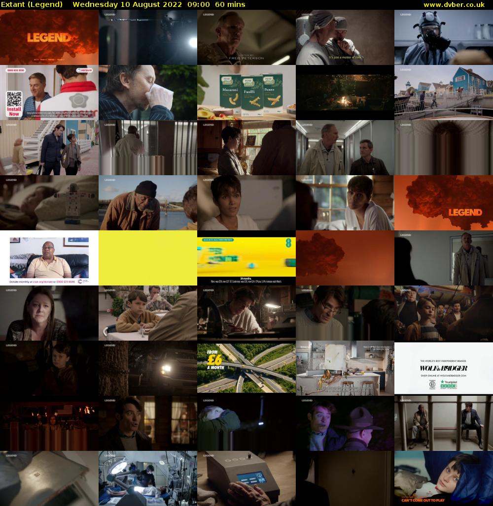 Extant (Legend) Wednesday 10 August 2022 09:00 - 10:00