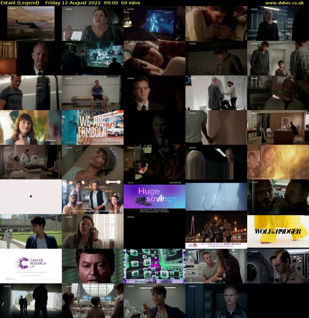 Extant (Legend) Friday 12 August 2022 09:00 - 10:00