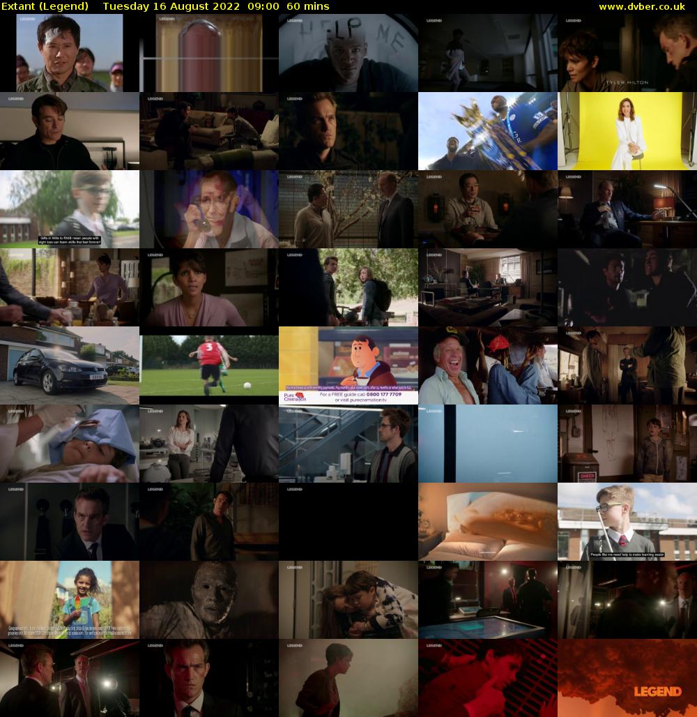 Extant (Legend) Tuesday 16 August 2022 09:00 - 10:00